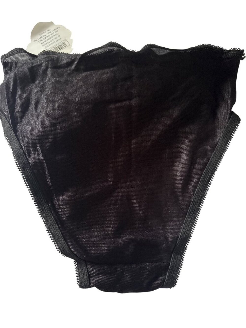 Vintage Hi Cut Medici Two Sisters Red & Black Floral Lace Panties  Size 6 Sheer